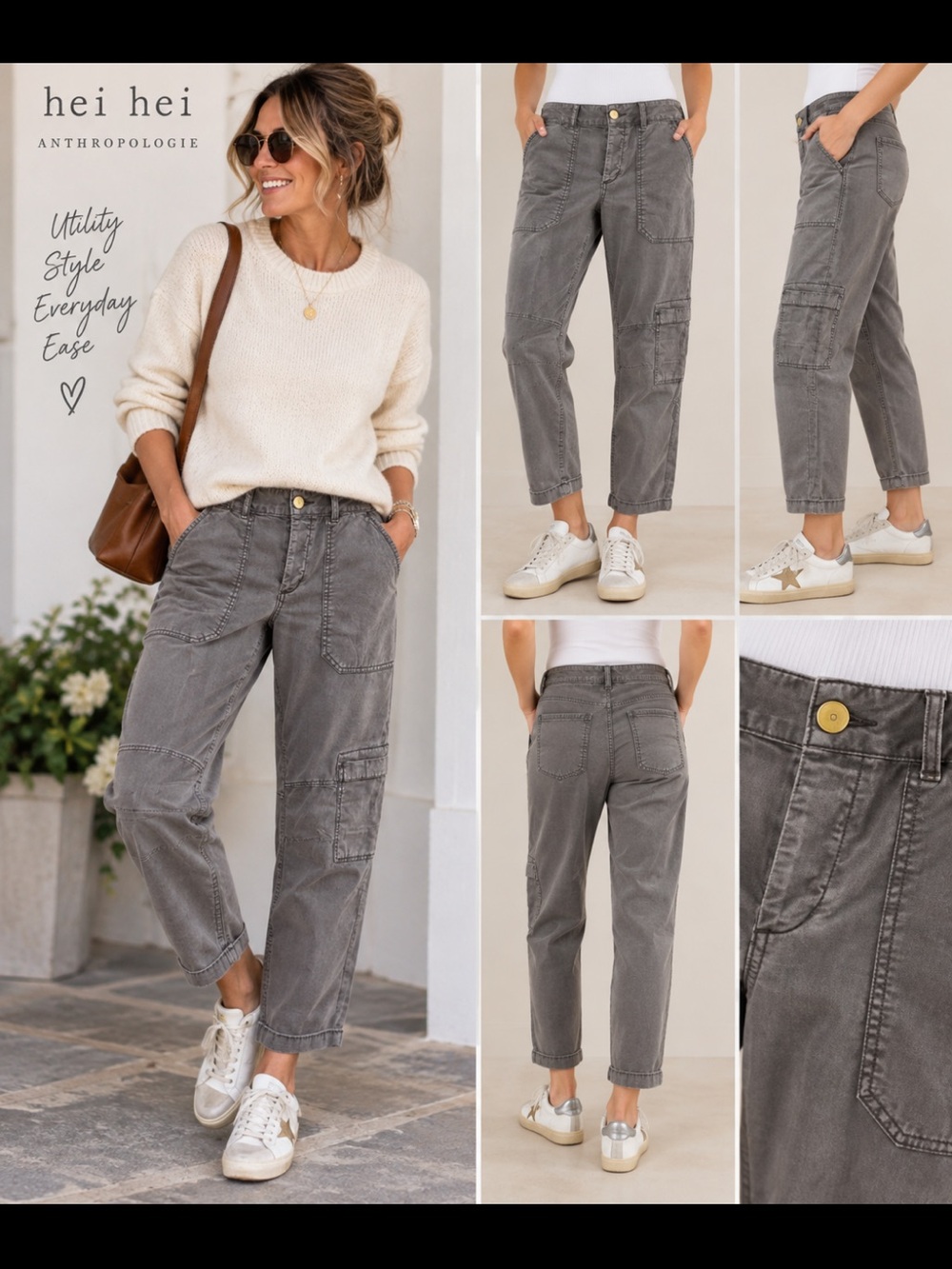 NWT Anthropologie Hei Hei "The Wanderer" Modern Utility Cargo Pants - Size 27